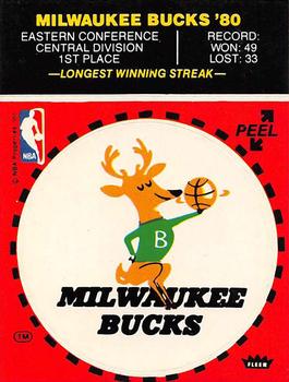 1980-81 Fleer NBA Team Stickers #NNO Milwaukee Bucks Logo (Red) Front