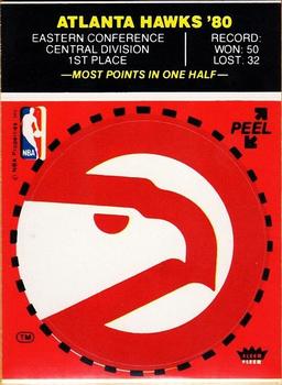 1980-81 Fleer NBA Team Stickers #NNO Atlanta Hawks Logo (Red) Front
