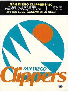 1980-81 Fleer NBA Team Stickers #NNO San Diego Clippers Logo Front