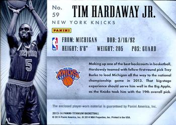 2013-14 Panini Titanium - Rookie Jerseys #59 Tim Hardaway Jr. Back