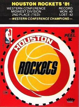 1981-82 Fleer NBA Team Stickers #NNO Houston Rockets Logo (Red) Front