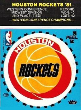 1981-82 Fleer NBA Team Stickers #NNO Houston Rockets Logo (Blue) Front