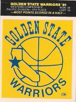 1981-82 Fleer NBA Team Stickers #NNO Golden State Warriors Logo Front
