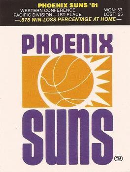 1981-82 Fleer NBA Team Stickers #NNO Phoenix Suns Logo Front