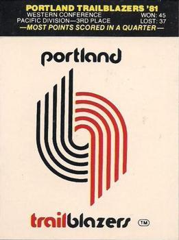 1981-82 Fleer NBA Team Stickers #NNO Portland Trail Blazers Logo Front