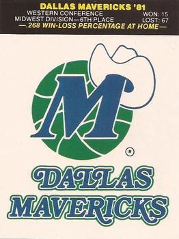 1981-82 Fleer NBA Team Stickers #NNO Dallas Mavericks Logo Front
