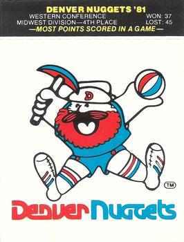 1981-82 Fleer NBA Team Stickers #NNO Denver Nuggets Logo Front