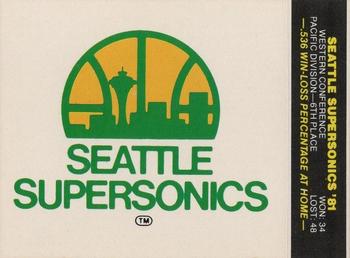 1981-82 Fleer NBA Team Stickers #NNO Seattle SuperSonics Logo Front