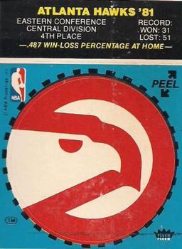 1981-82 Fleer NBA Team Stickers #NNO Atlanta Hawks Logo (Blue) Front
