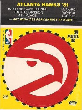 1981-82 Fleer NBA Team Stickers #NNO Atlanta Hawks Logo (Yellow) Front
