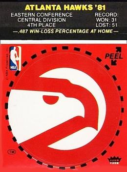 1981-82 Fleer NBA Team Stickers #NNO Atlanta Hawks Logo (Red) Front