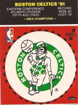 1981-82 Fleer NBA Team Stickers #NNO Boston Celtics Logo (Red) Front