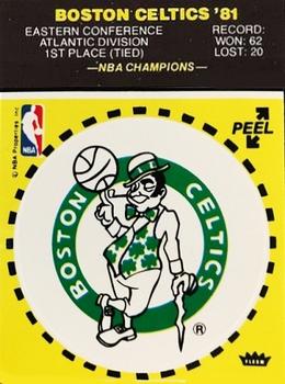 1981-82 Fleer NBA Team Stickers #NNO Boston Celtics Logo (Yellow) Front