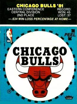 1981-82 Fleer NBA Team Stickers #NNO Chicago Bulls Logo (Blue) Front