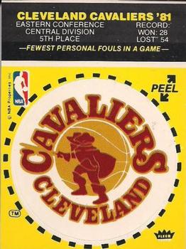 1981-82 Fleer NBA Team Stickers #NNO Cleveland Cavaliers Logo (Yellow) Front