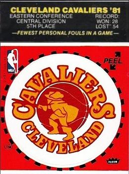 1981-82 Fleer NBA Team Stickers #NNO Cleveland Cavaliers Logo (Red) Front