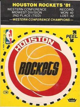 1981-82 Fleer NBA Team Stickers #NNO Houston Rockets Logo (Yellow) Front