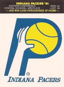 1981-82 Fleer NBA Team Stickers #NNO Indiana Pacers Logo Front