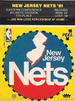 1981-82 Fleer NBA Team Stickers #NNO New Jersey Nets Logo (Yellow) Front