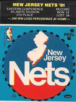 1981-82 Fleer NBA Team Stickers #NNO New Jersey Nets Logo (Blue) Front