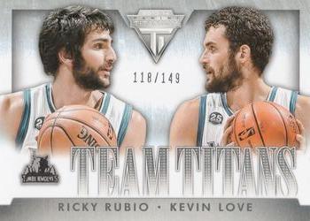 2013-14 Panini Titanium - Team Titans #11 Kevin Love/Ricky Rubio Front