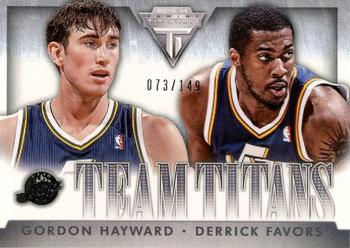 2013-14 Panini Titanium - Team Titans #22 Derrick Favors/Gordon Hayward Front