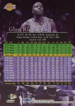 1998-99 Flair Showcase - Flair Showcase Row 1 #47 Glen Rice Back
