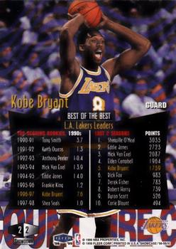 1998-99 Flair Showcase - Flair Showcase Row 2 #2 Kobe Bryant Back