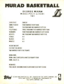 2008-09 Topps T-51 Murad #161 George Mikan Back