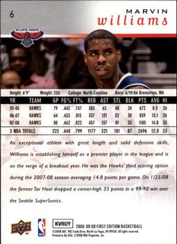2008-09 Upper Deck First Edition #6 Marvin Williams Back