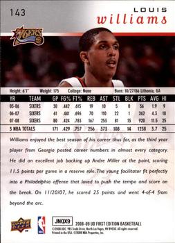 2008-09 Upper Deck First Edition #143 Louis Williams Back