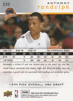 2008-09 Upper Deck First Edition #230 Anthony Randolph Back