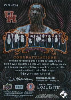 2013-14 Upper Deck Black - Old School Signatures #OS-EH Elvin Hayes Back