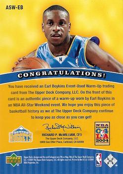 2004-05 Upper Deck - All-Star Weekend Authentics #ASW-EB Earl Boykins Back