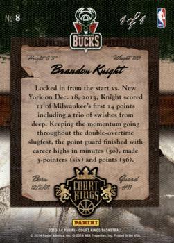 2013-14 Panini Court Kings - Platinum #8 Brandon Knight Back