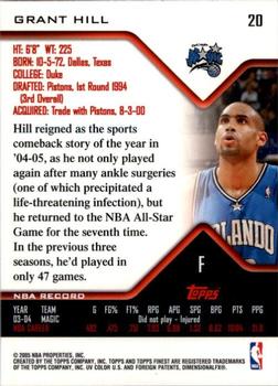 2004-05 Finest #20 Grant Hill Back