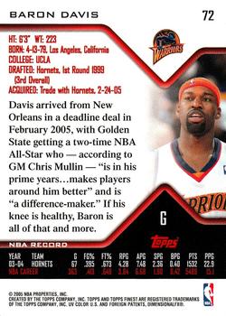 2004-05 Finest #72 Baron Davis Back