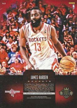 2013-14 Panini Court Kings - 5x7 Box Toppers Autographs #3 James Harden Back