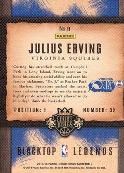 2013-14 Panini Court Kings - Blacktop Legends #9 Julius Erving Back