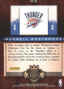 2013-14 Panini Court Kings - Expressionists #2 Russell Westbrook Back