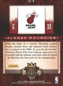 2013-14 Panini Court Kings - Expressionists #7 Alonzo Mourning Back