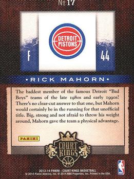 2013-14 Panini Court Kings - Expressionists #17 Rick Mahorn Back