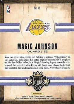 2013-14 Panini Court Kings - Legacies #8 Magic Johnson Back