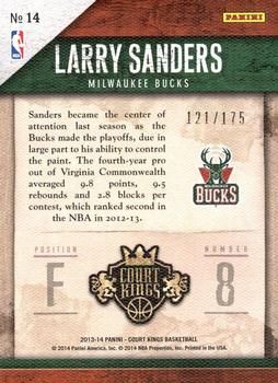 2013-14 Panini Court Kings - Squires #14 Larry Sanders Back