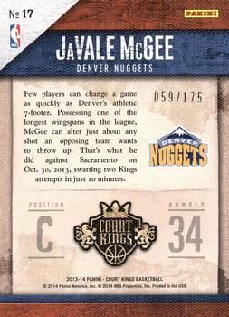 2013-14 Panini Court Kings - Squires #17 JaVale McGee Back