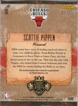 2013-14 Panini Court Kings - Vintage Materials Prime #10 Scottie Pippen Back