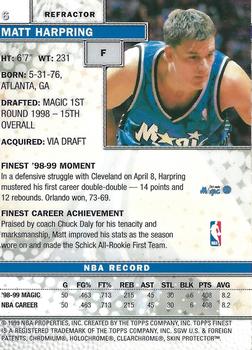 1999-00 Finest - Refractors #6 Matt Harpring Back