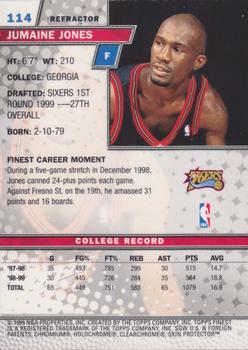 1999-00 Finest - Refractors #114 Jumaine Jones Back