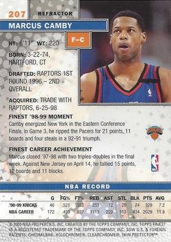 1999-00 Finest - Refractors #207 Marcus Camby Back