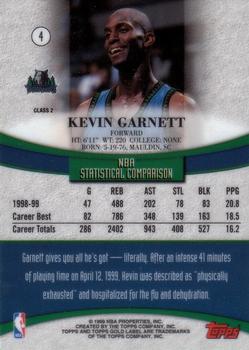 1999-00 Topps Gold Label - Class 2 #4 Kevin Garnett Back